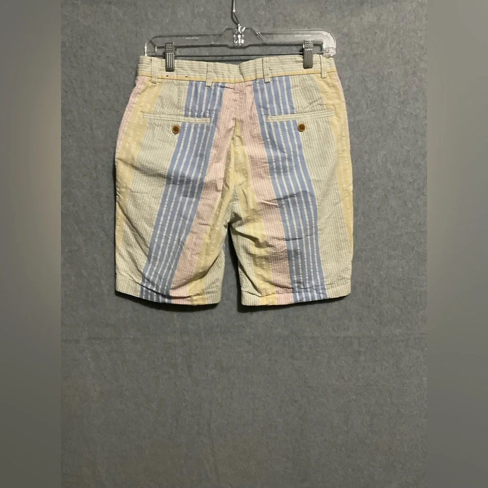 Brooks Brothers Pastel Seersucker Bermuda Shorts W30 Striped Preppy Cotton